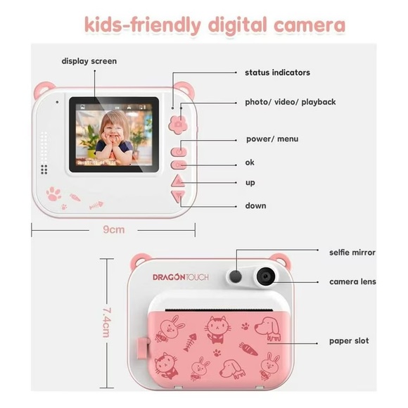 Dragon Touch Kids Camera Set of 2, Pink and Blue - Picture 6 of 10